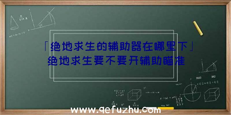 「绝地求生的辅助器在哪里下」|绝地求生要不要开辅助瞄准